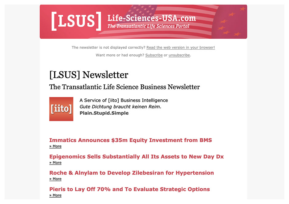 Newsletter-Design Life Sciences USA